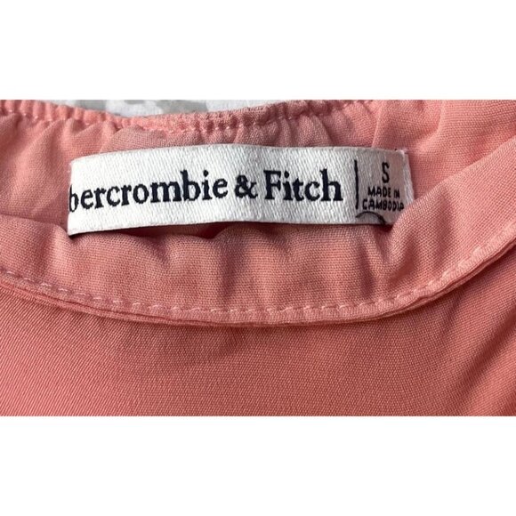 Abercrombie & Fitch Maxi Pleated Long Slit SzS Pink Coral High Waisted Skirt - Picture 10 of 11